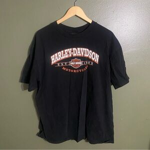 Harley-Davidson Black and Orange Men's Tee